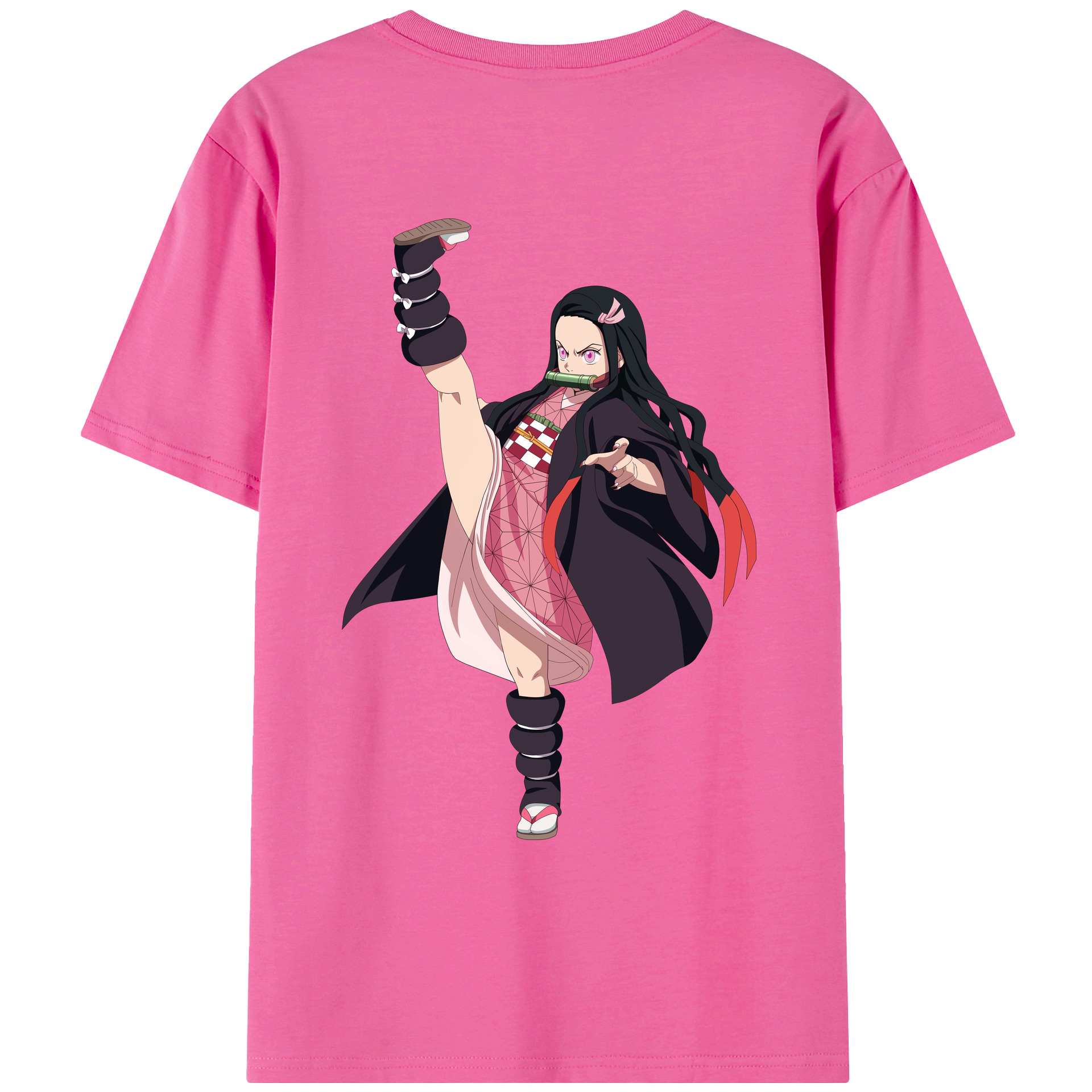 （画像用） 鬼滅の刃（きめつのやいば）竈門 禰󠄀豆子／かまど ねずこ Kamado Nezuko レディース半袖Tシャツ(バックプリント)